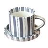 Cup Coffee Striped And Ceramic Saucer Set 5inch Elegant Pattern For Daily Beverages Ergonomic Grip Designs