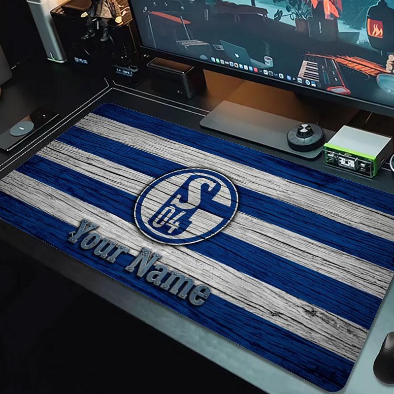 FC Schalke 04 Custom Name Large Size Mouse Pad Large Gaming Table Cushion Non-slip Laptop Tablet Big Mousepad XXL Mat Mini PC Playmat With Lock Edge