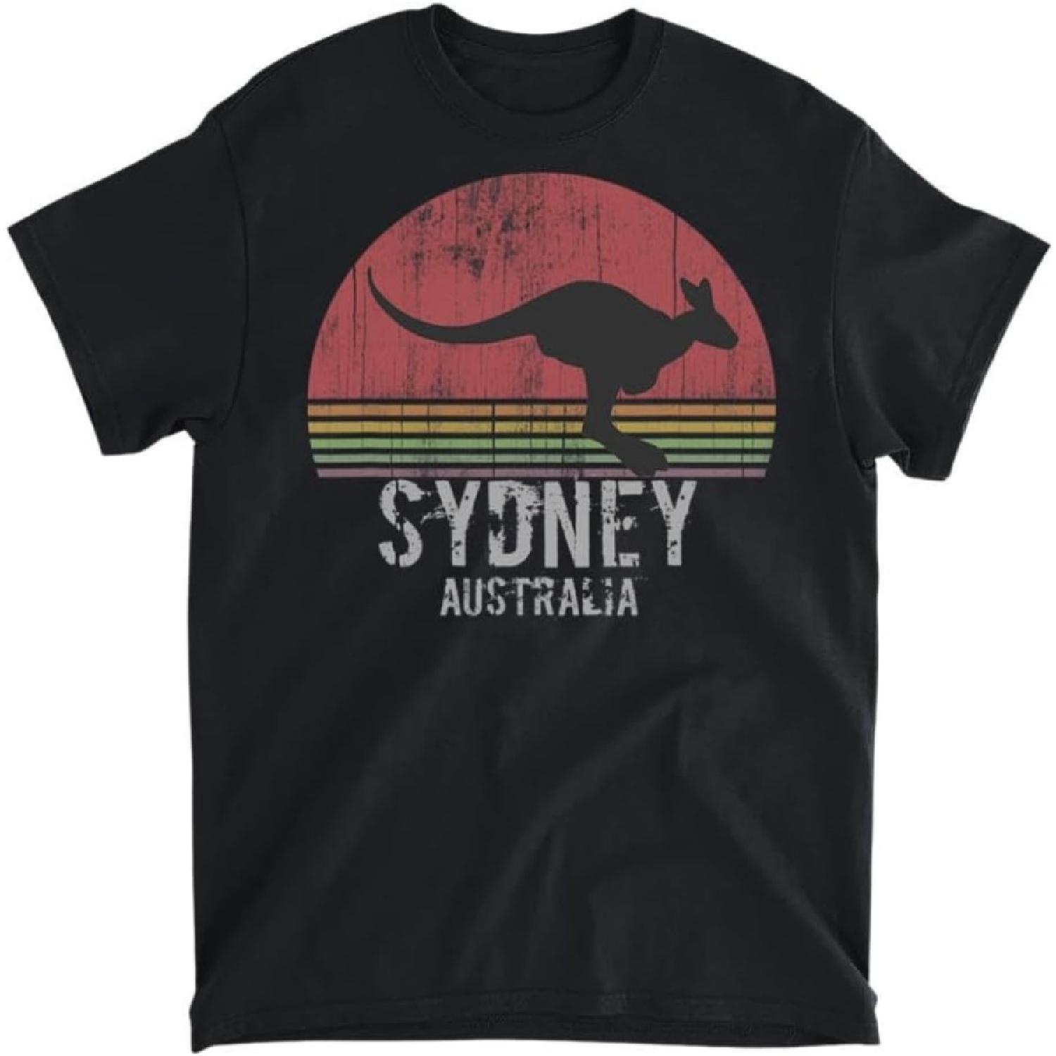 Sydney Retro City Australia Vintage Kangaroo T-Shirt, Long Sleeve Shirt, Sweatshirt, Hoodie Unisex Adult Size Made in Canada S