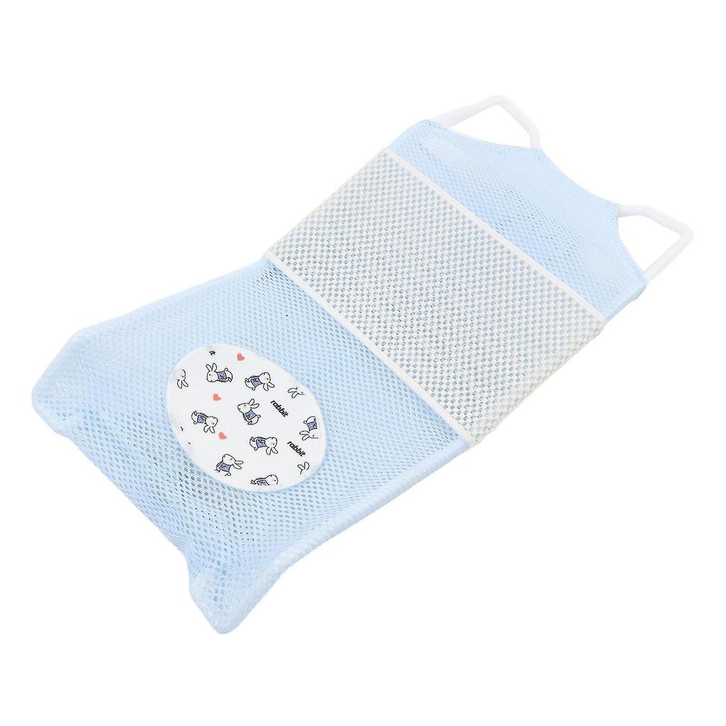 Baby Mesh Bath Cushion Pad Cute Cartoon Safe Ergonomic Newborn Bathtub Support Net Mat for Home Skyblue