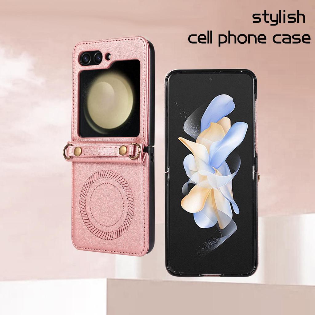 Custodia pieghevole coreana ZFLIP3/4/5 per telefono con cordino di ricarica magnetico