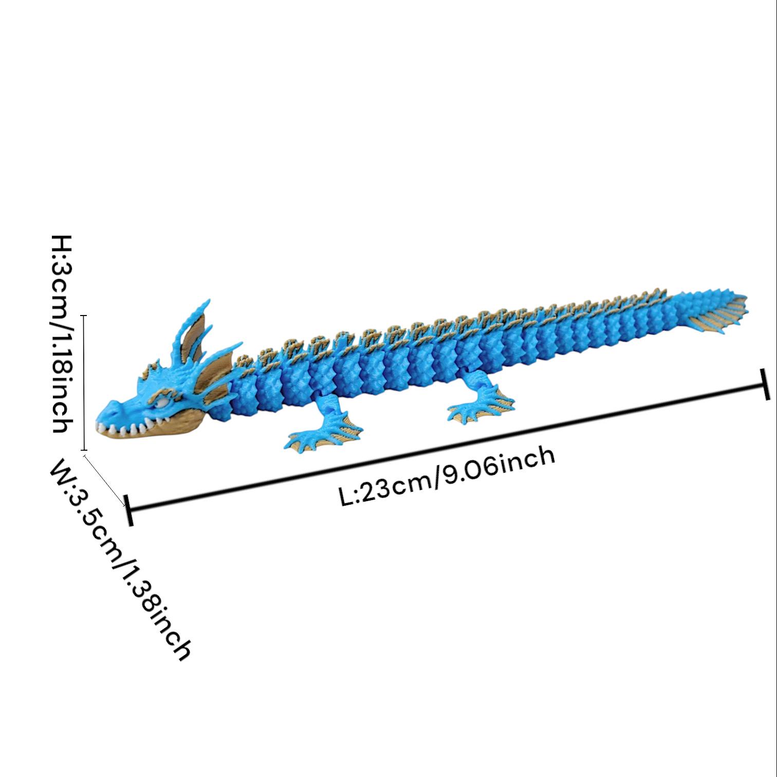 

3D Printed Toys Divine Dragon Ornament Desktop Ornament 3D Animals Home Office Craft Printed Figures Christmas Gifts AS picture