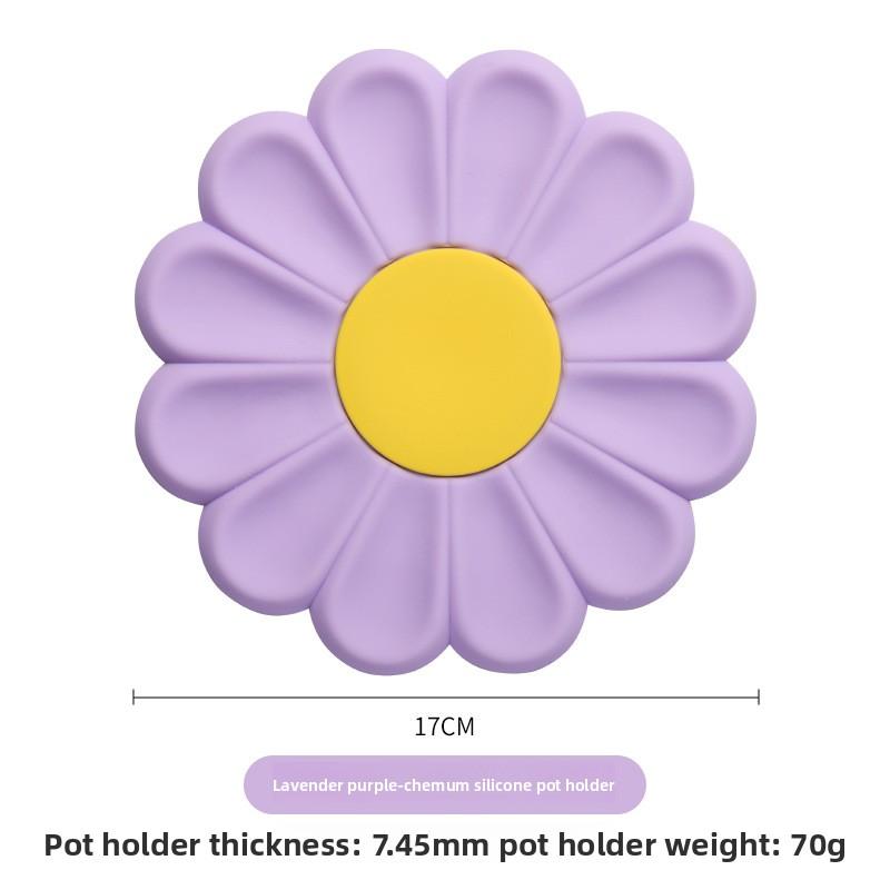 

Силиконовый набор подставок под горячее в виде цветов, термостойкий, нескользящий, кухонные подставки под кастрюли для обеденного стола 17cm фиолетовый