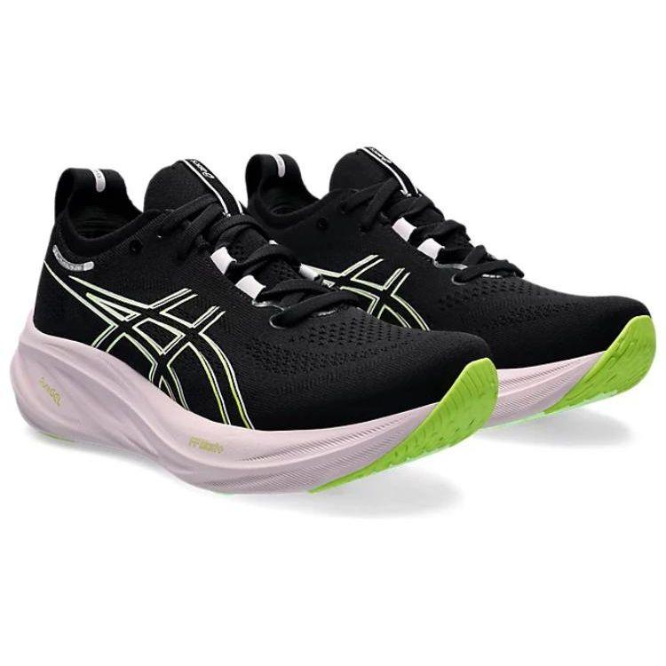Asics Gel Nimbus 26 Black Neon Lime Women Sneakers 1012B601-004