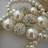 Französische Retro-Diamantkugel-Perlenkette Nischen-gestapelte Pulloverketten-Halskette Schmuck Damen
