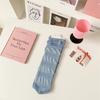 Spring And Summer Lantern Bubble Cloth Mesh Stacking Socks Women'S Casual Thin Stockings Striped Medium Tube Mary Jane Women'S Socks Tide