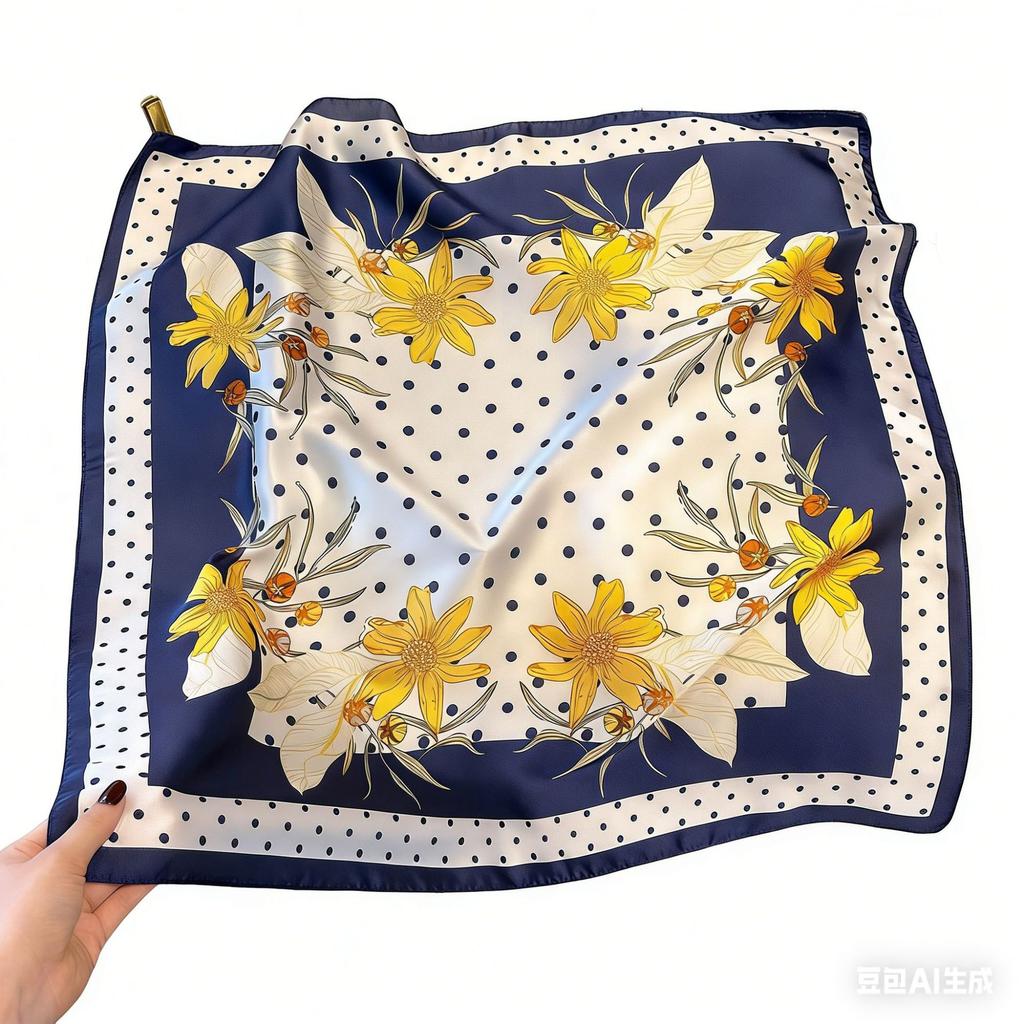 Silk Scarf New Fashion Silk Small Square Scarf Women's Flower Printing Mulberry Silk Silk Scarf Personalized Professional Decoration Scarf