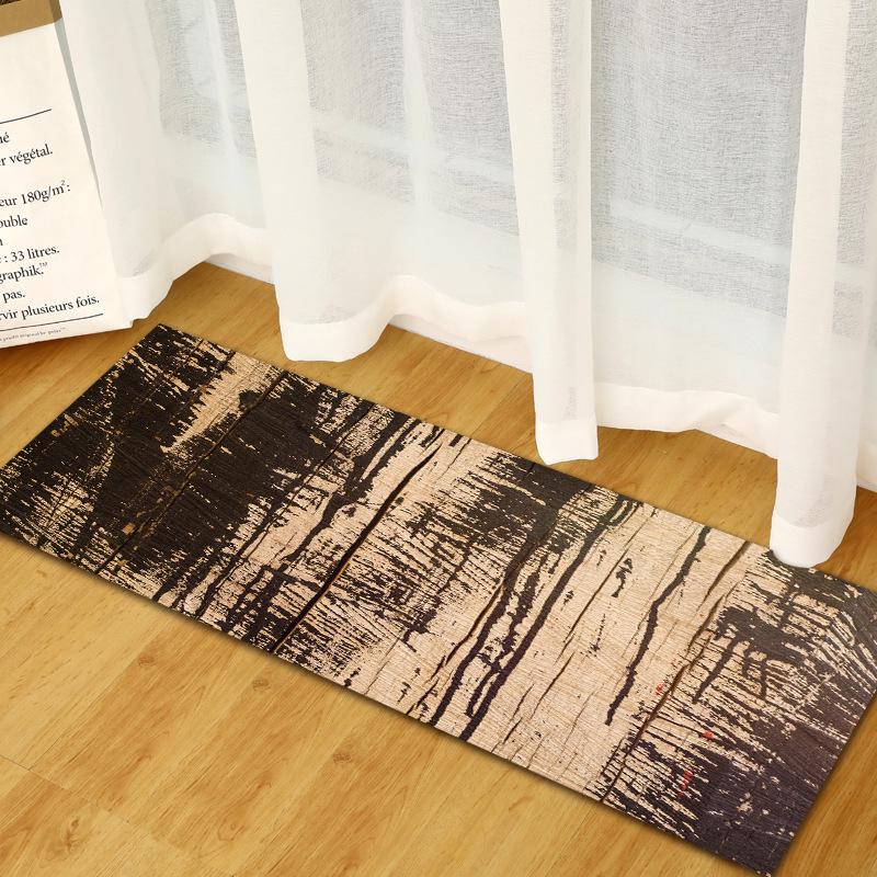 Wood Grain Household Door Mat Kitchen Absorbent Strip Bathroom Non-Slip Floor Mat Living Room Bedroom Carpet