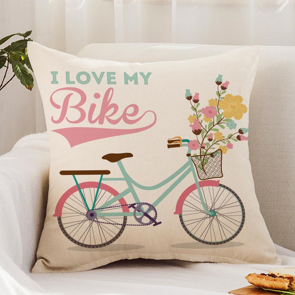 Country Flower Bicycle Cushion Cover Premium Comfort Reversible Pillow Cover - Dual - Use Design for Home & Car