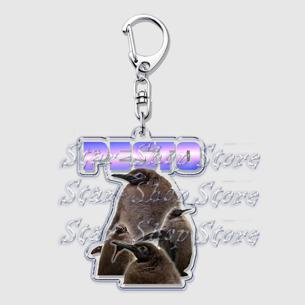 

Funny Pesto Penguin Moo Deng Baby Keychains Keyring for Accessories Woman Bag Animal Meme Hippo Pendant Car Keyring Jewelry Fans
