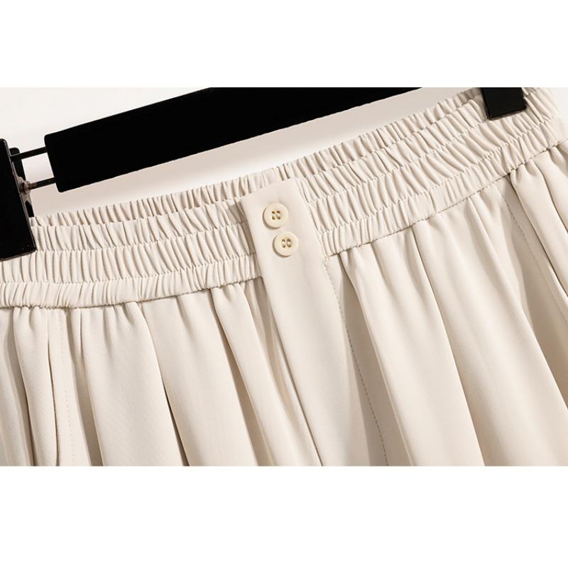 DIMANAF Übergröße Sommer Lange Hosen Damen Locker Elastischer Bund Freizeithosen Neu Einfarbig Hosen