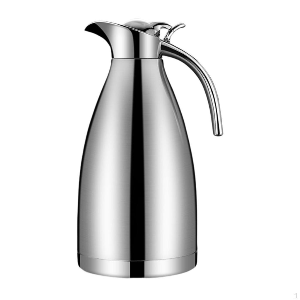 Insulated Carafe Stainless Steel Tea Pitcher And Coffee Pot Keeps Warm with Drip- Spout Suitable for
