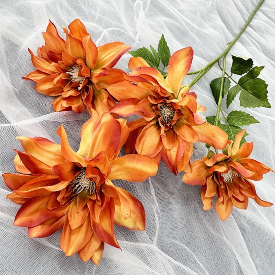 Artificial Dahlia Flowers Fake Flowers with Flexible Stem Reusable Faux Silk Flowers for Vase Floral Arrangement Wedding Bouquet Table Centerpieces