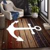 1 Vintage Anchor Rug Vintage Anchor Rug, Polyester Rug, Lightweight, Washable, Low Pile, Rectangular,Bedroom  Indoor and Patio