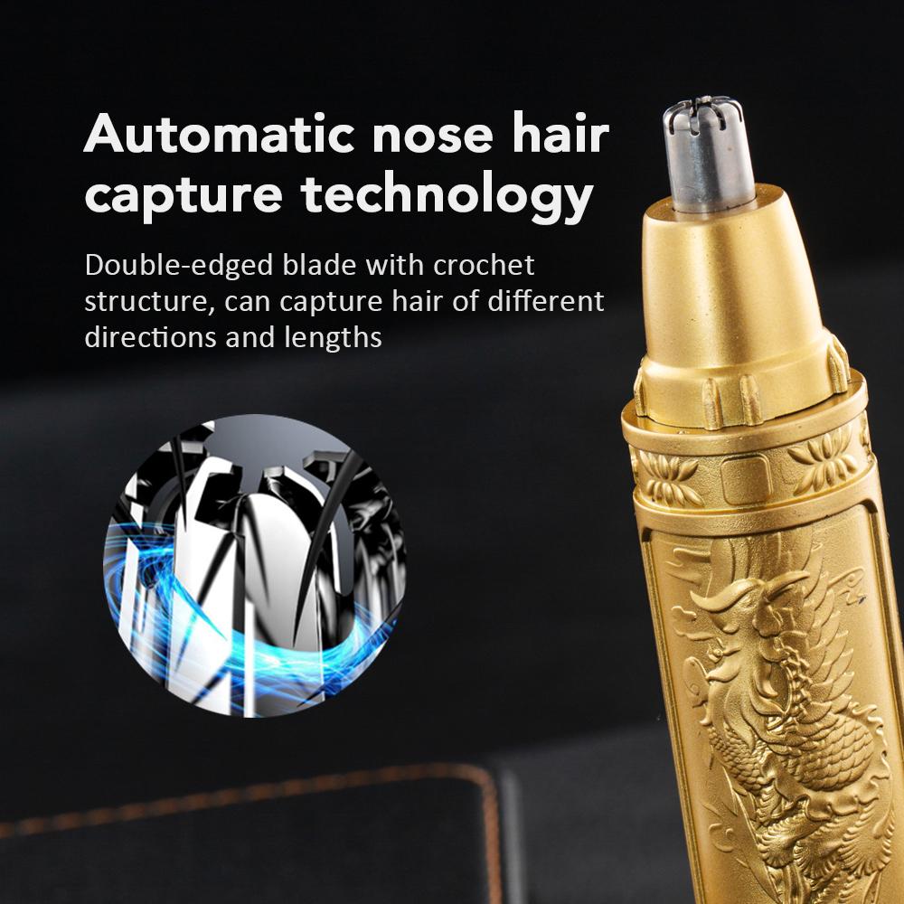 Golden Dragon And Phoenix Nose Hair Trimmer Clear Nostrils Small And Convenient Washing With Knife Head Unisex Nose Hair Remover