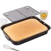 Non-Stick Baking Tray with Rack High Temperature Resistance Carbon Steel Roaster Rectangular Roaster Pan for Cooking Baking