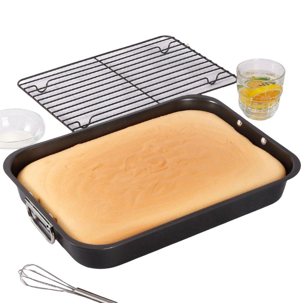 Non-Stick Baking Tray with Rack High Temperature Resistance Thickened Baking Pan Rectangular Roaster Pan for Cooking Baking China Mainland