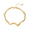 Personalized golden metal irregular wave pattern collar