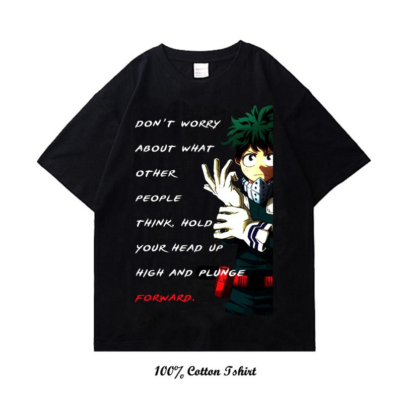 My Hero Academia Graphic Print T Shirt Vintage Harajuku Streetwear Short Sleeve Plus Size Cotton Crew Neck T Shirt Women Unisex