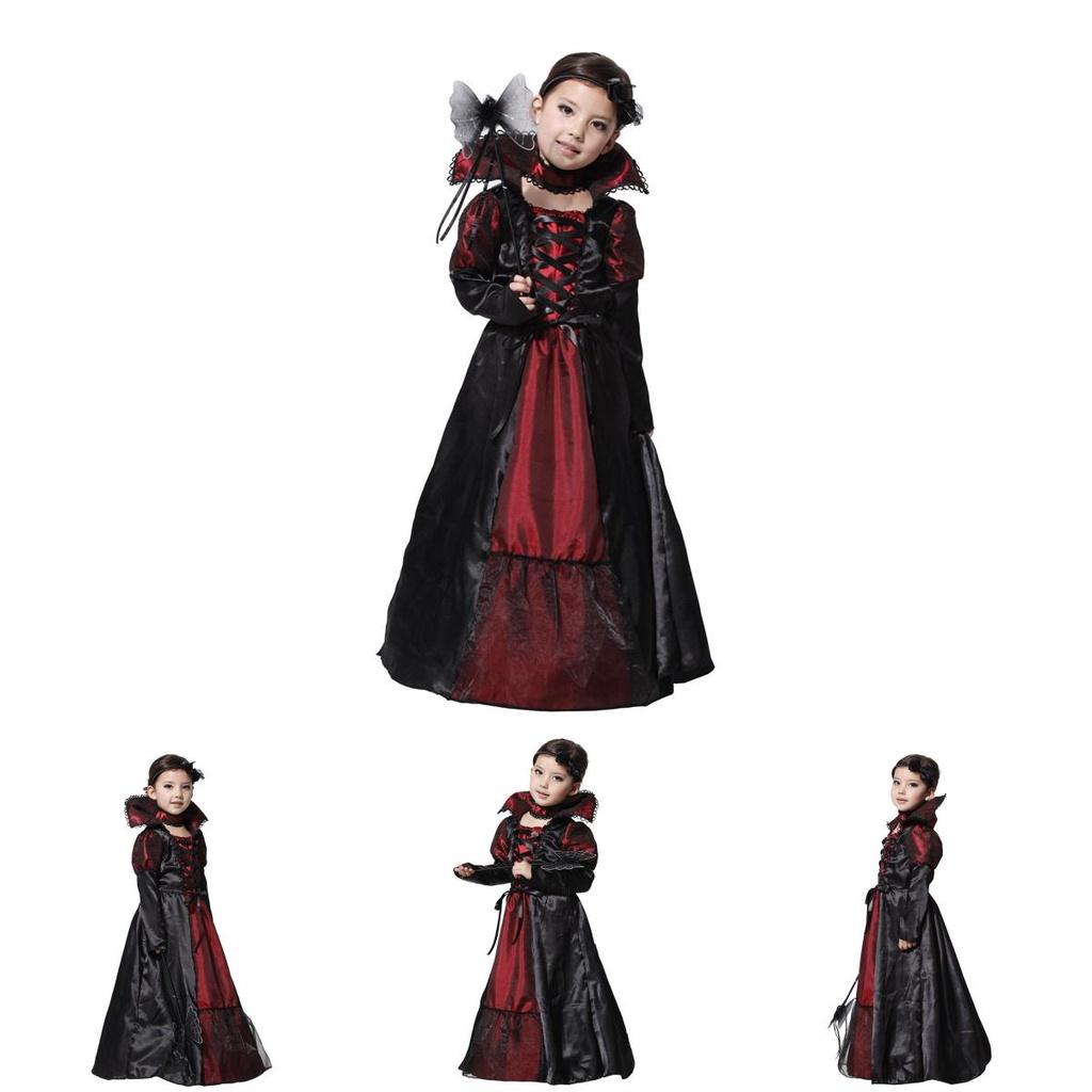 Enchanting Vampire Maxi Long Dress For Girls Perfect For Halloween Witch Parties