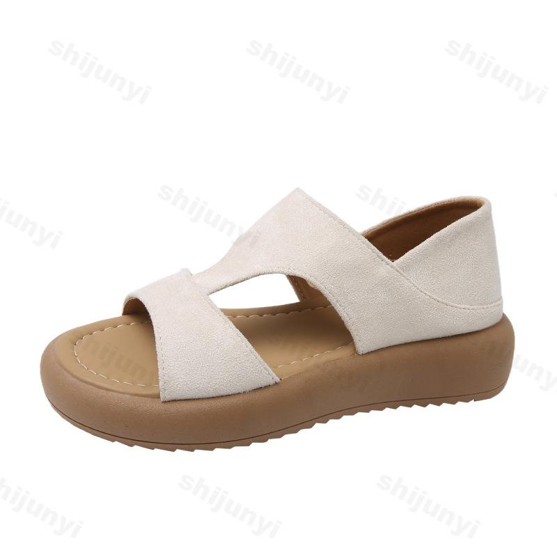 Fashion Fashion Leopard Casual Sandals for Women 2025 Summer New Thick Sole Open Toes Comfortable Cool Shoes Outdoor Beach Single Shoes