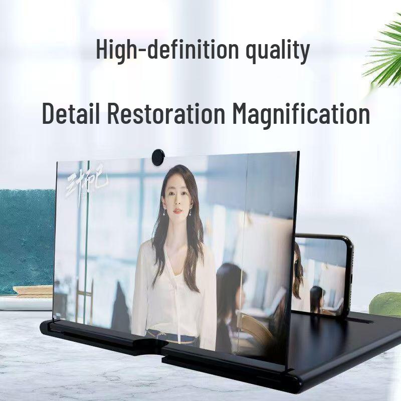 F3 Mobile Phone Desktop Screen Magnifier: 10-inch Pull-out Phone Holder for Enhanced Movie Viewing