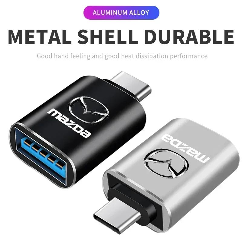 2025 Hot Car Type-C Turn USB3.0 Adapter Auto Converter Interior Parts For Mazda CX3 2 323 CX5 CX30 2015 Atenza 3 GJ MX3 RX7 Axel