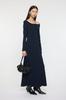 Moussy Asymmetric Collar Knit Navy Dress, 010IA373-7951, Women's,