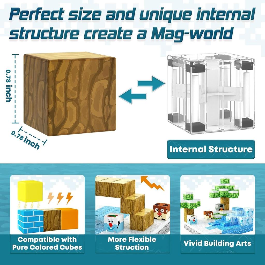 Magnetic Block Building Block Set Ice And Snow World Magnetic Block Building Block Stem Sensory Toys