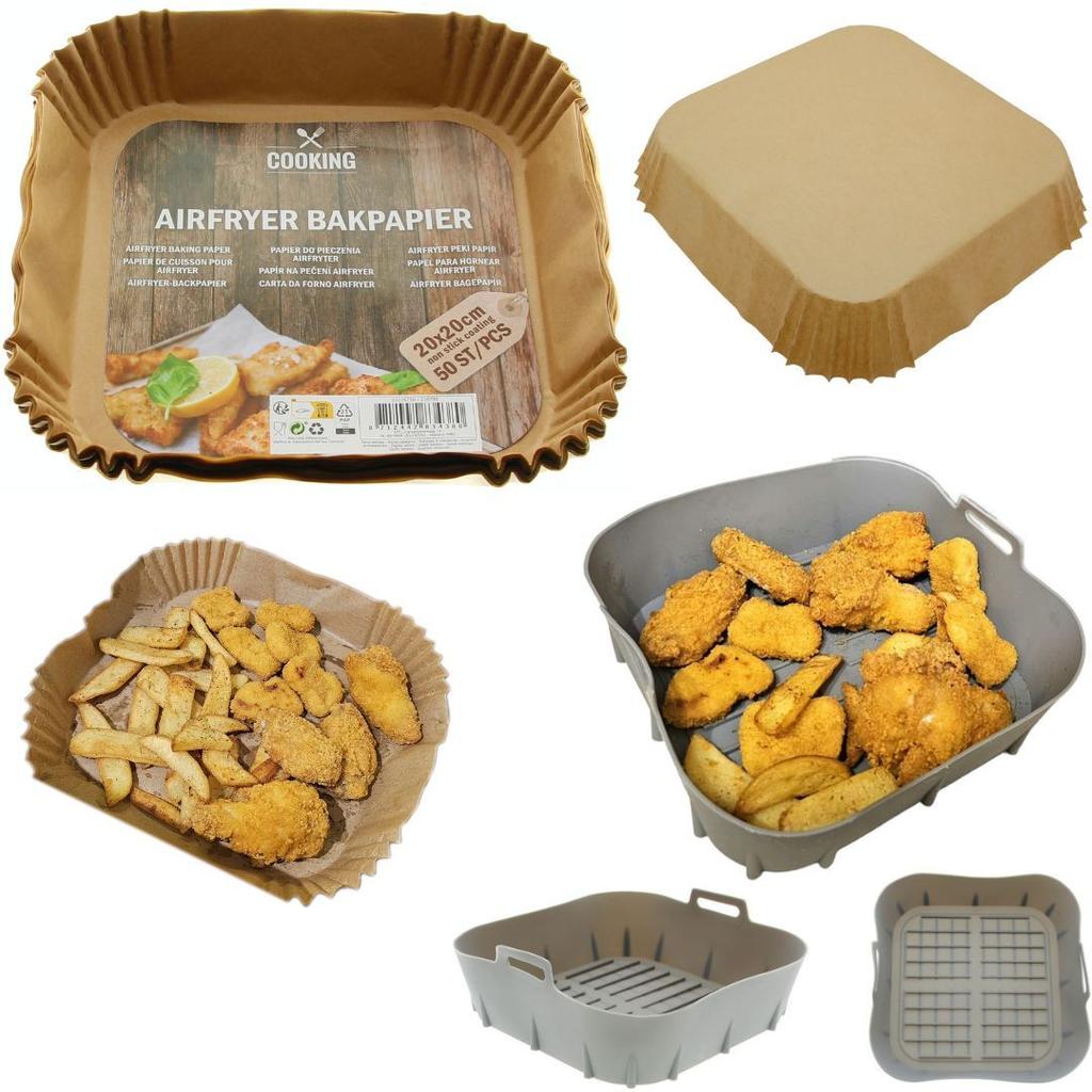 BAKING LINERS FOR FAT-FREE FRYER 50x PAPER + SILICONE