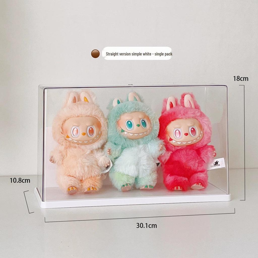 Rotating Labubu Plush Figurine Display Box and Stand