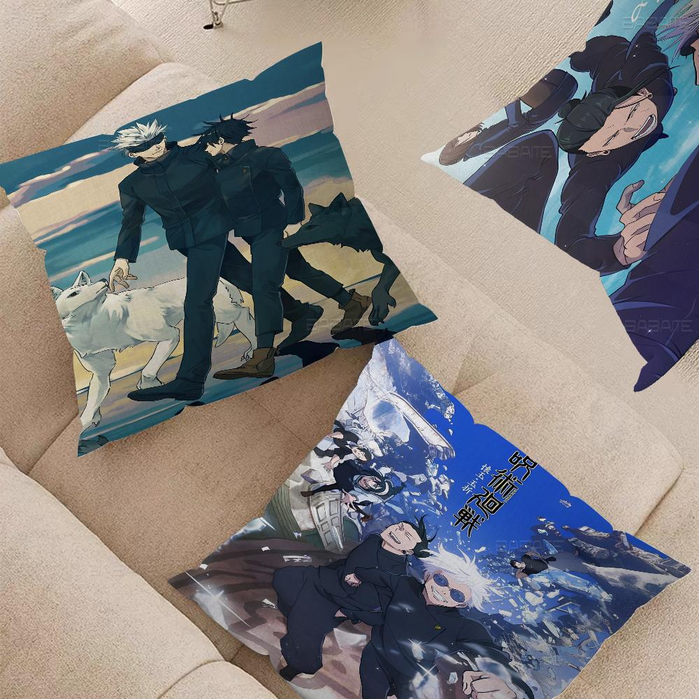 Anime Gojo And Geto Cushion Cover Pillow Cover Decor Pillowcase Printed Cushion Case For Couch