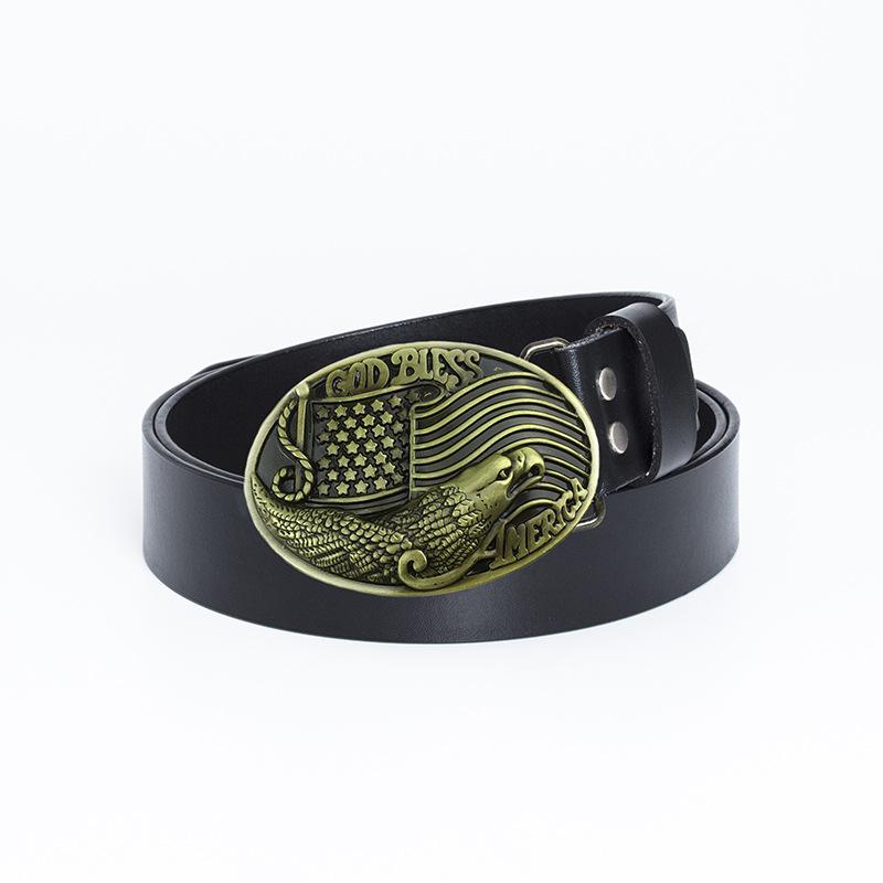 Bronz Nokta Boya Kartal Tokalı Kemer Amerikan Bayrağı Moda Bayrağı Kemer