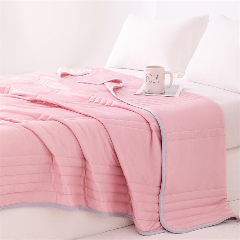 Printed Quilt Air Conditioning Quilt Comforter Soft Breathable Thin Blanket Bedspread Thin Sheet Wash Cotton Cool Bedding
