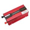 Red Power Inverter Modified Sine Wave 12V 24V To 220V Car Converter with Universal Outlet USB Charging Port LCD Display