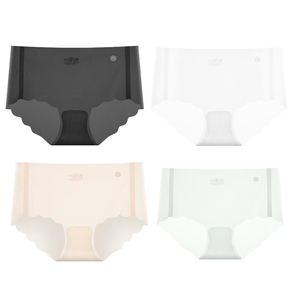 4 Stück/Set Eis-Seiden-Slips Damen-Dessous Schnell trocknend Ultradünn Nahtlos Niedrige Taille Sommer-Unterwäsche Slips