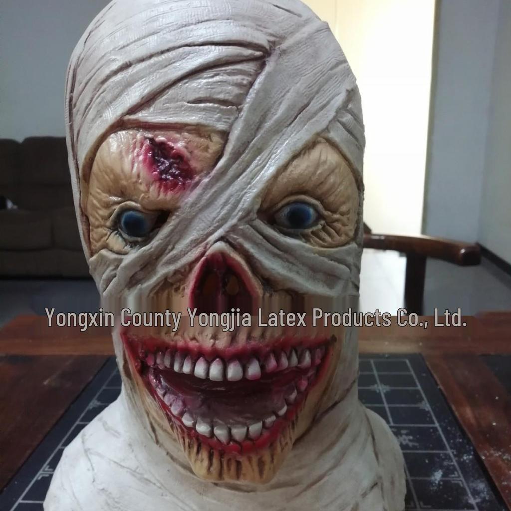 Halloween Mumie Zombie Latexmask - Skräckhuvudbonad för Kostymer, Spökhus och Escape Rooms