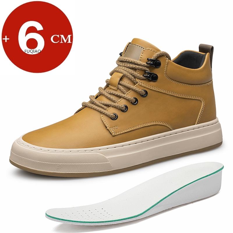 Men Ankel Boots Elevator Lift Height Increase Insoles 6cm Man Platform Soles Plus Size 37-44