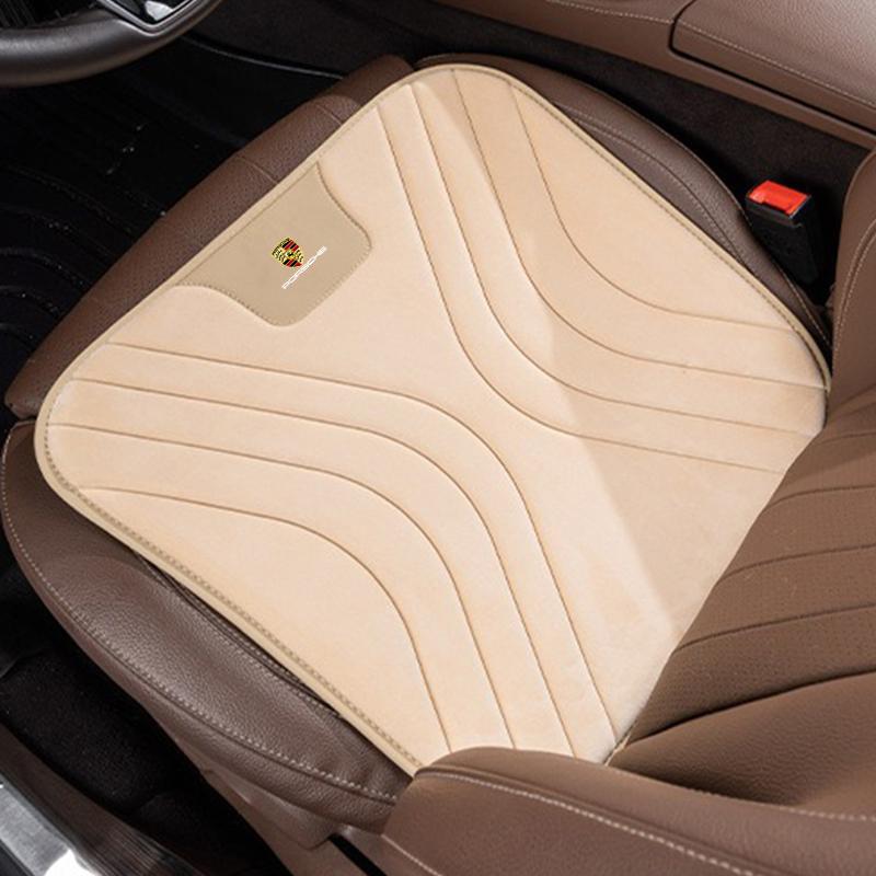 Zesílená izolační plyšová podložka na autosedačku z flanelu pro Porsche Macan 911 718 Taycan Panamera Cayenne Boxster Cayman