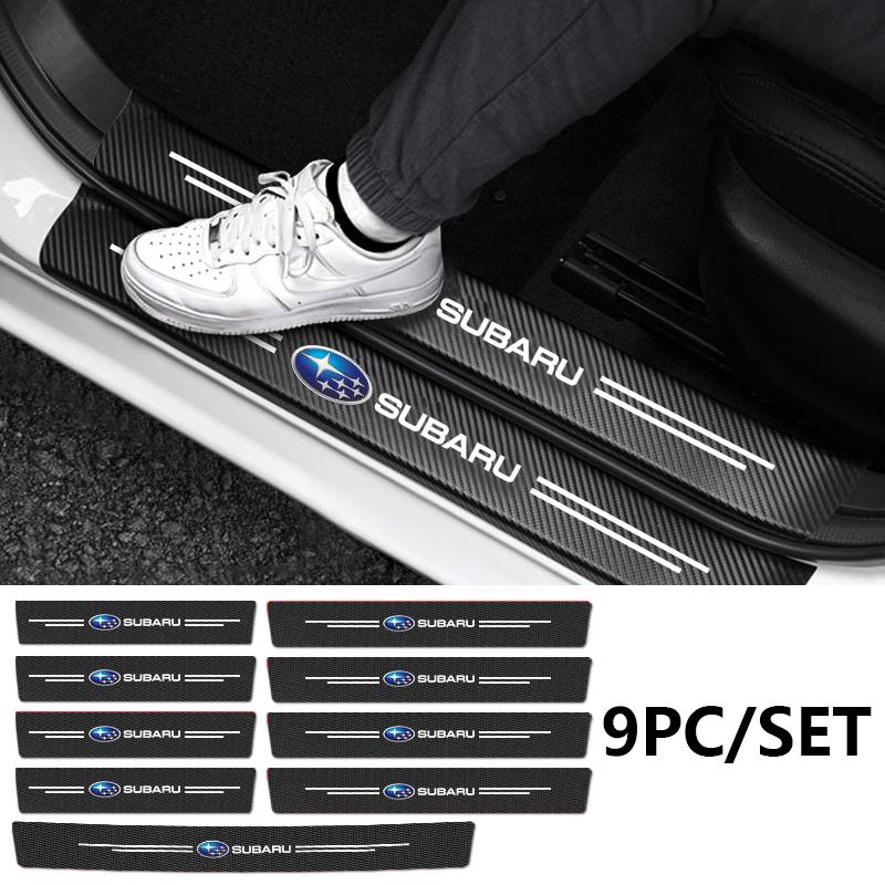 For Subaru Impreza Forester Tribeca WRX Outback Decoration Carbon Fiber Car Sill Bar Non-slip Anti-scratch Auto Accessories WW3