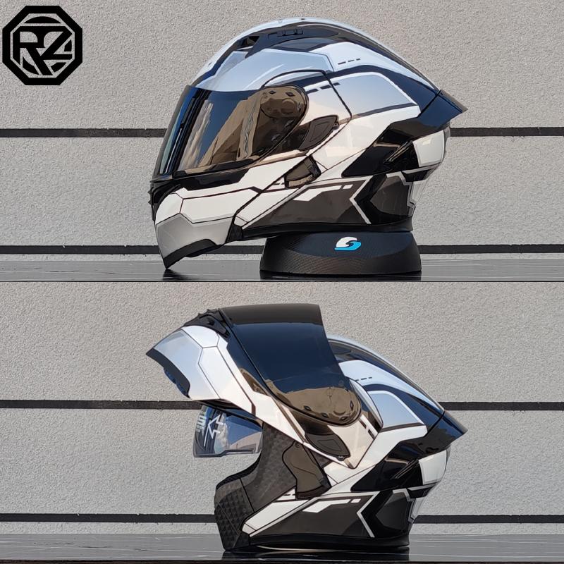 Motorradhelme Doppelvisier Modularer Klapphelm DOT-geprüft Integralhelm Motorrad-Rennhelm Klapphelm für Motorrad