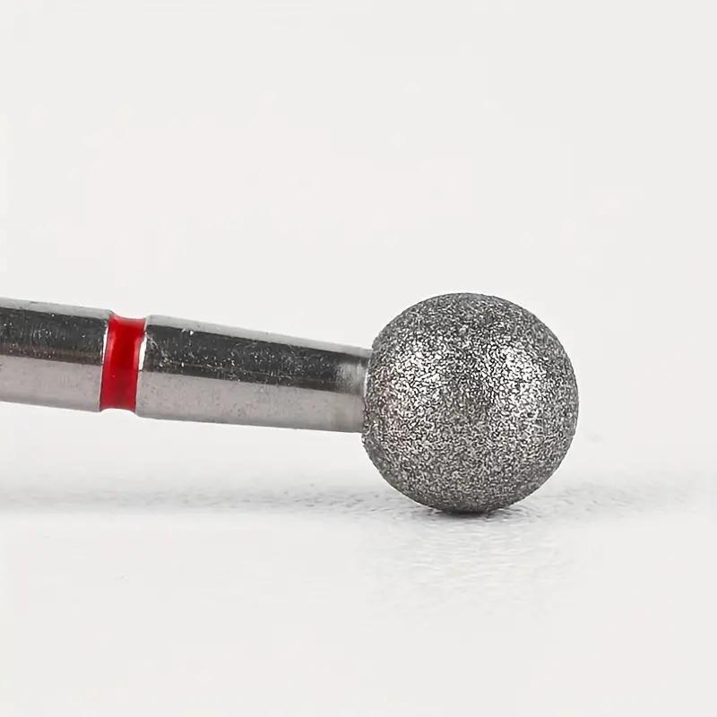 2PCS Diamond Cuticle Clean Ball Head Nail Bit for Electric Machine Perfect for Gel Polishing Acrylic Manicure Pedicure Cuticle