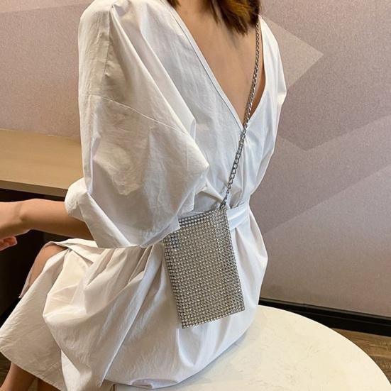 

Женская сумка на плечо с декором из блесток, нержавеющая металлическая цепочка с ремешком, большая вместимость, портативная легкая сумка через плечо для выпускного вечера, клуба и клуба