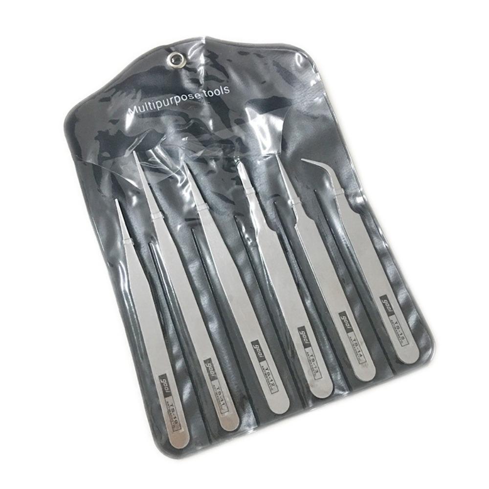 

Stainless Steel Precision Tweezers Straight Tip Precision Design Repair Tool Bent Tip DIY Industrial Tweezers Precision Work Silver