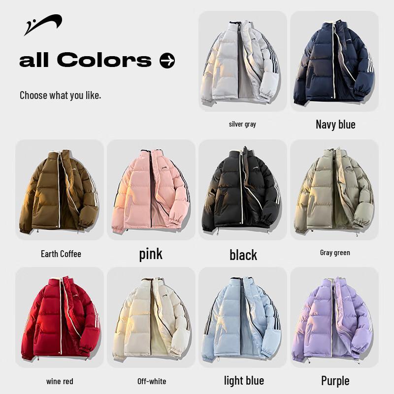 Guireniao Unisex Stand-Collar Thickened Padded Winter Jacket