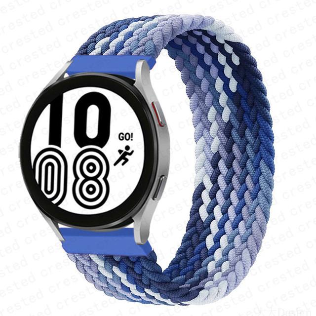 20mm 22mm Band for Samsung Galaxy watch 6 7 4 5 pro active 2 Gear S3 braided solo loop bracelet correa Huawei watch GT 2 3 strap