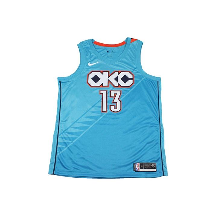 Nike NBA City Edition Swingman Jersey Paul George - Oklahoma City Thunder Men Jersey Sky-Blue AJ4632-444