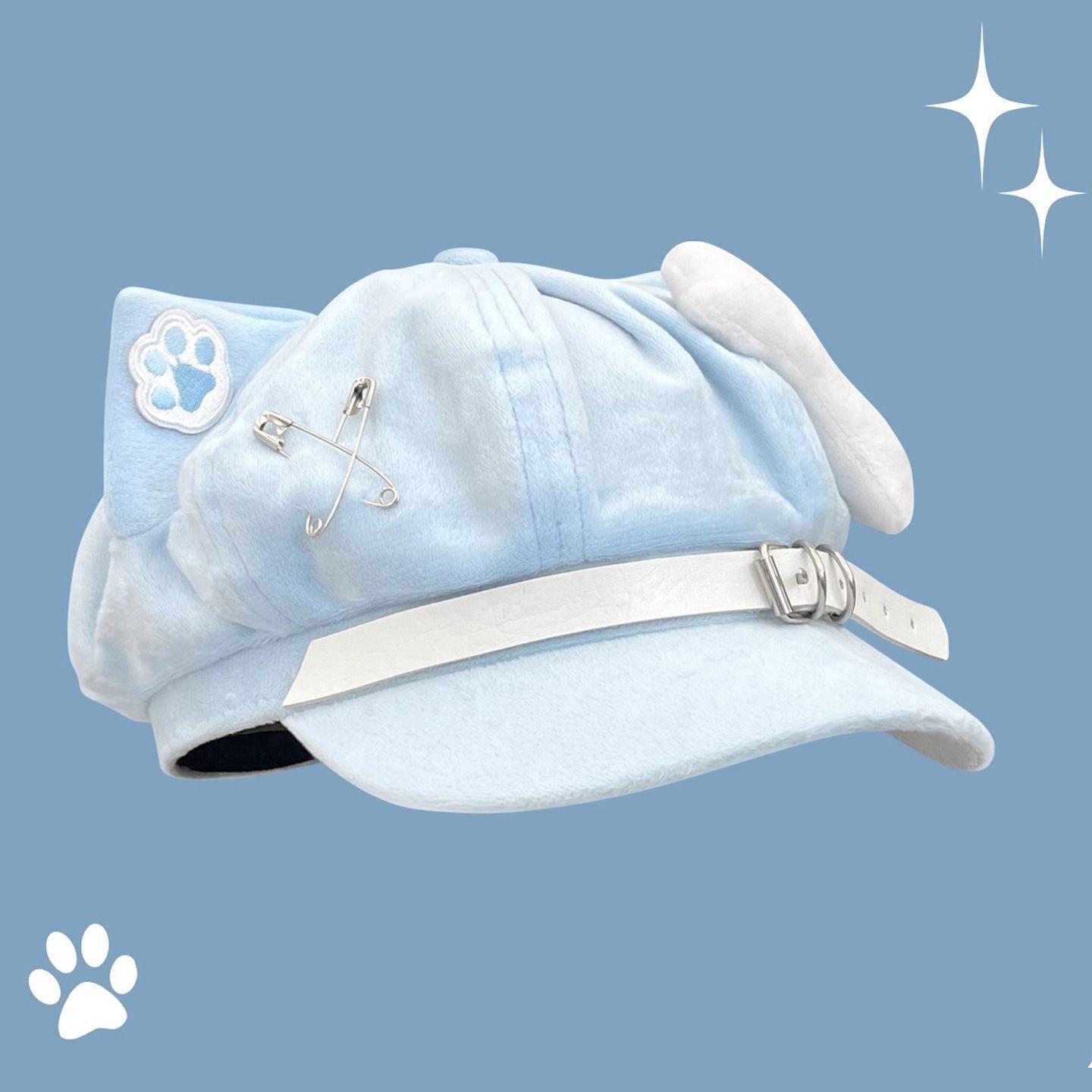 y2k берет с кошачьими ушками детский двумерная субкультура сладкий крутой мягкий милый восьмиугольная шляпа дом тренд M（56-58cm）