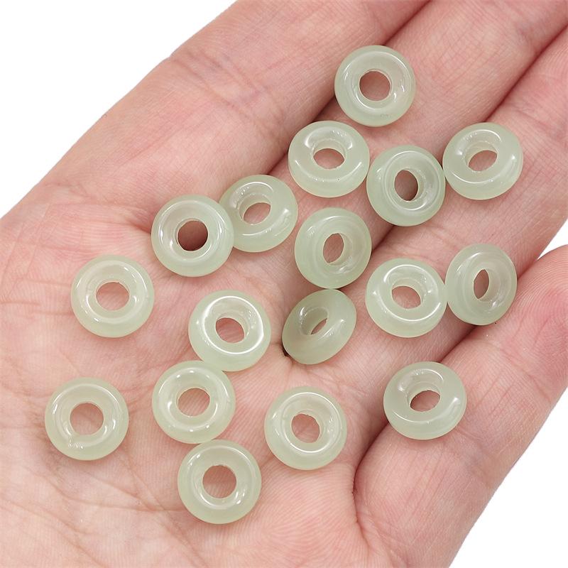 Imitation Jade Sicherheitsverschlussperlen für DIY Ohrringe, Armbänder und Halsketten