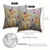 1Pack Country Floral Pillow Covers, 17.7x17.7 Inch, Machine Washable, Zippered Linen Cushion Cases for Home Decor,Flower Pattern